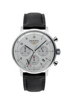 Bauhaus Herrenuhr Solar Chronograph mit Lederarmband